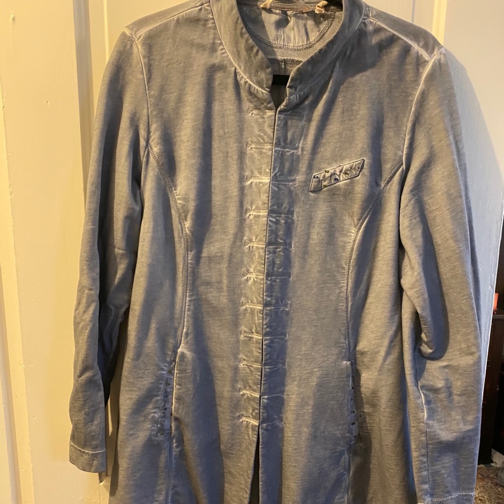 Soft surroundings gray, xl, cardigan, eyelets